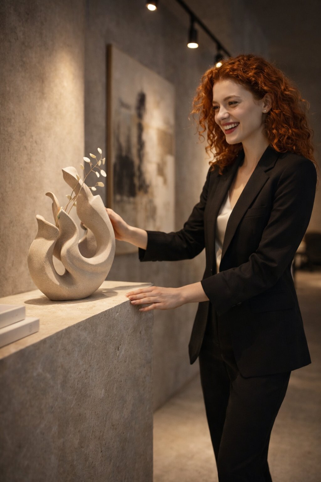 деталь интерьера со статуэткой и мягким светом — живой интерьер